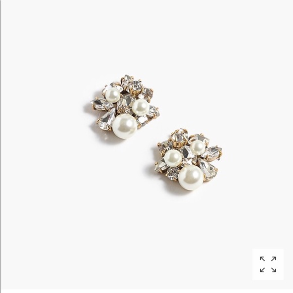 J. Crew Jewelry - NWT JCREW PEARL ANS CRYSTAL EARRINGS